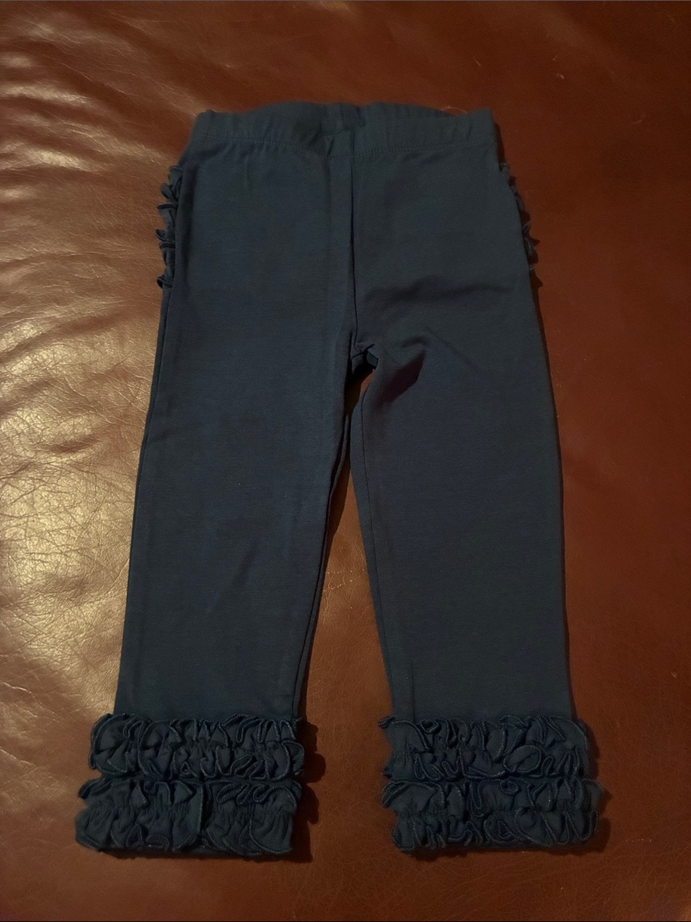 Ruffle Butts Navy Ruffle Hem Leggings
